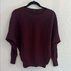 All Saints Red Crewneck Sweater with Relaxed Fit Size S